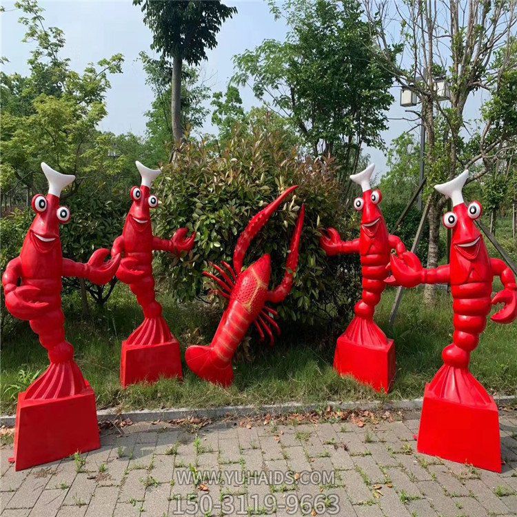 玻璃钢龙虾博鱼网页版，海鲜馆迎宾龙虾厨子