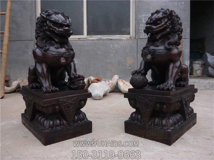 酒店工厂门口大型铜雕镇宅招财狮子博鱼网页版