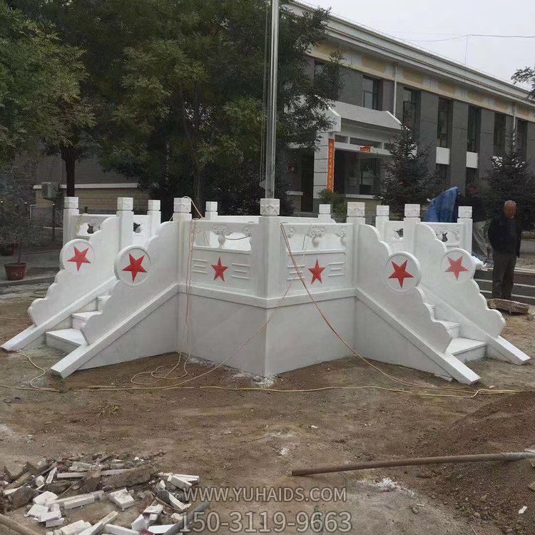 石雕旗台围栏 汉白玉旗台护栏博鱼网页版