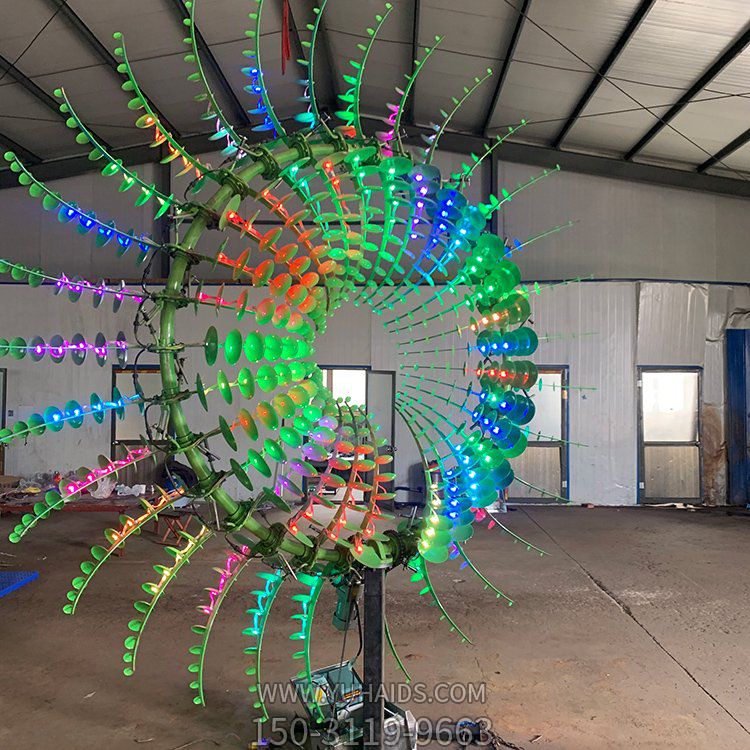 园林广场大型不锈钢彩绘创意照明景观摆件博鱼网页版