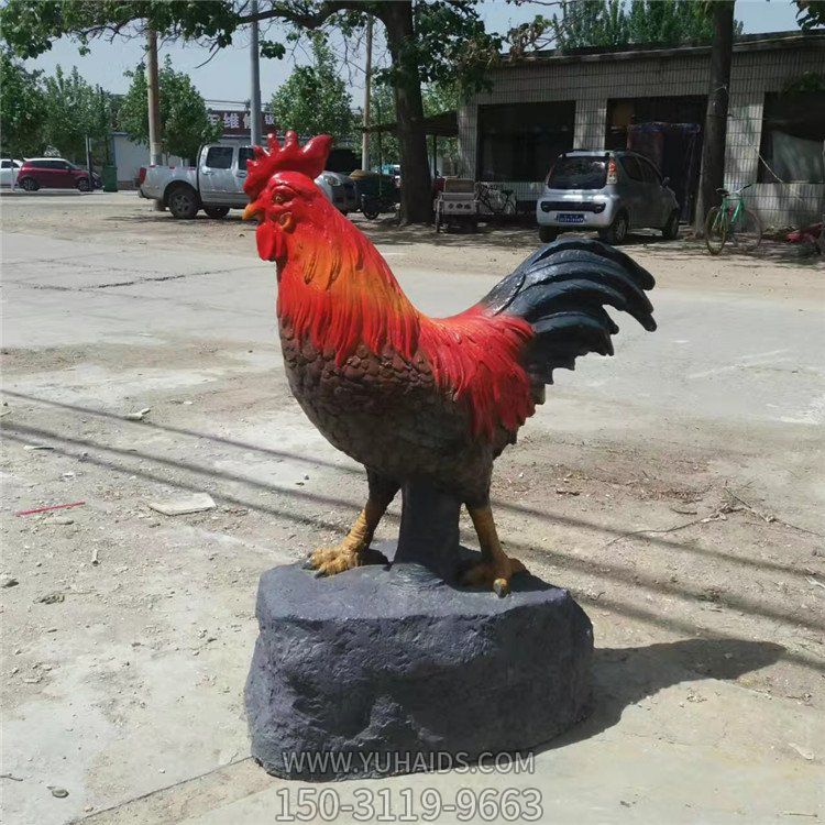 农场摆放玻璃钢彩绘仿真公鸡动物博鱼网页版