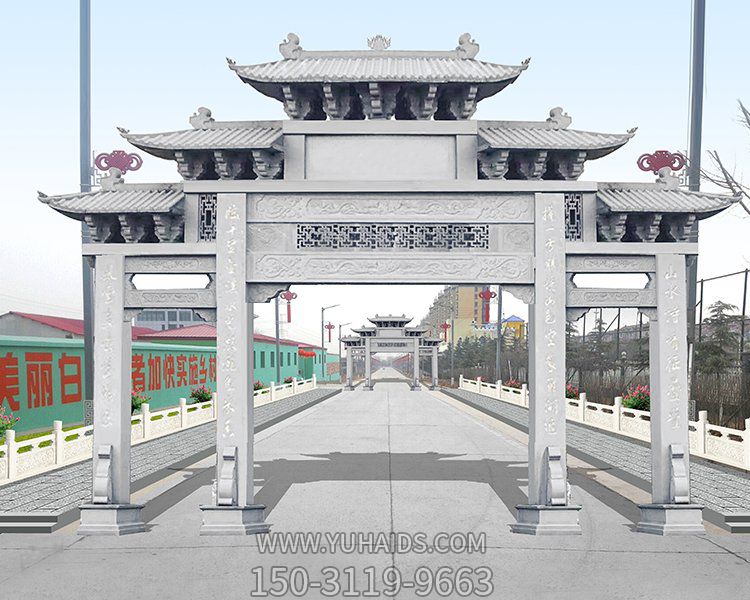 大理石石雕户外园林景观牌坊博鱼网页版