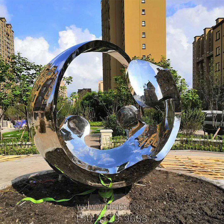 不锈钢镜面户外园林景观圆环博鱼网页版