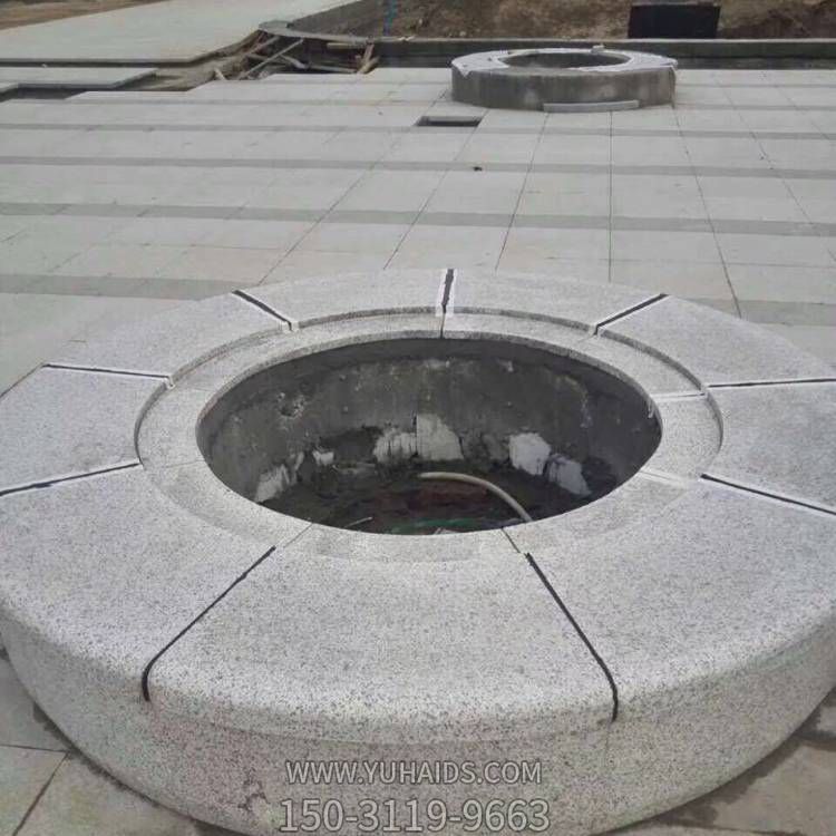 街道学院摆放花岗岩圆形挡车石博鱼网页版