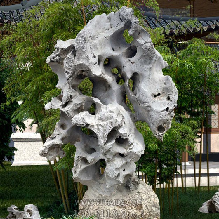 天然太湖石窟窿石园林景观原石假山驳岸池塘水景石博鱼网页版