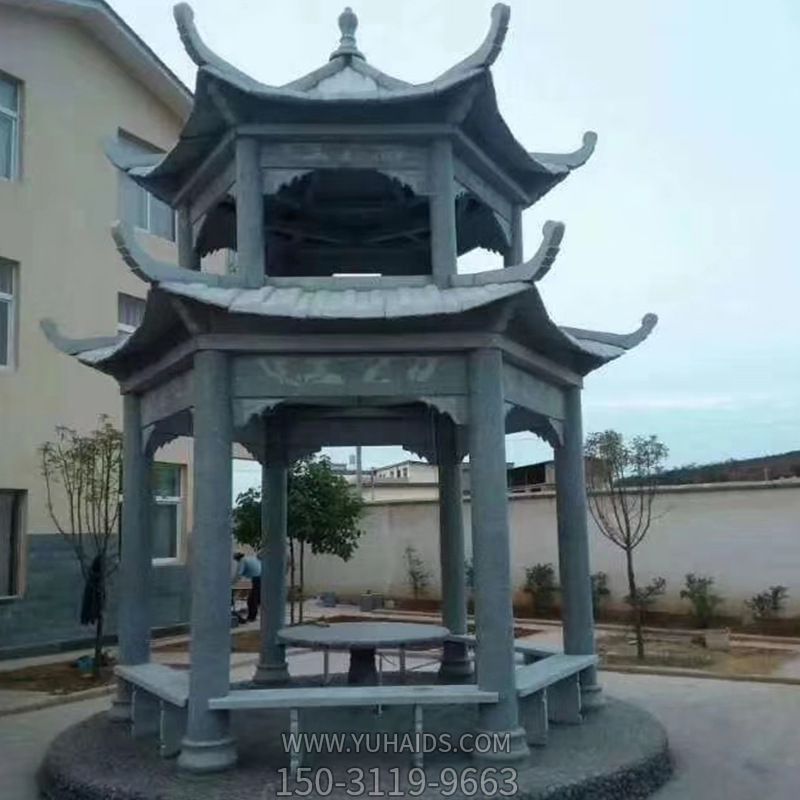 庭院别墅室外摆放青石仿古建双层休闲凉亭博鱼网页版