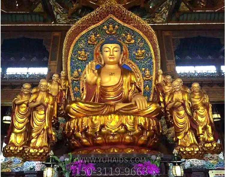 庭院庙宇大型仿真不锈钢喷金鎏金供奉神佛如来佛祖博鱼网页版