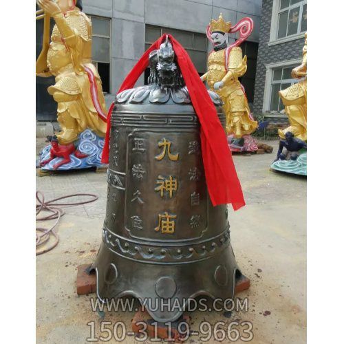 寺庙装饰玻璃钢仿铜喇叭挂钟博鱼网页版