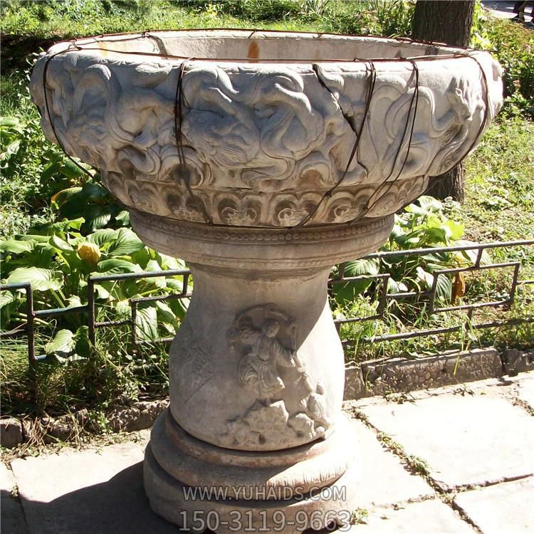 青石石雕户外园林景观大型花盆博鱼网页版