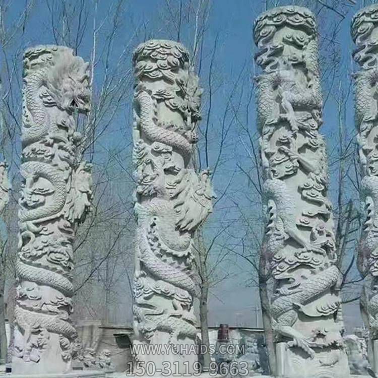 户外广场大型大理石砂石盘龙龙柱博鱼网页版