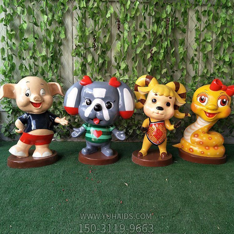 玻璃卡通动物公仔形象博鱼网页版摆件