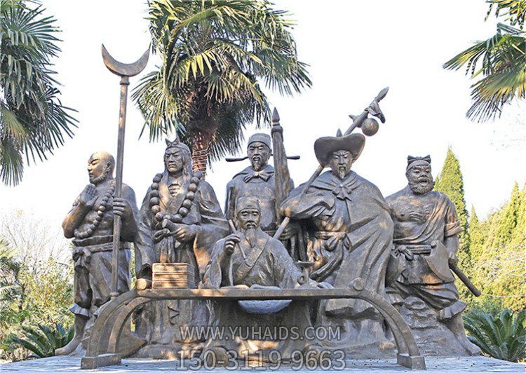 玻璃钢仿铜古代历史人物公园街景主题博鱼网页版