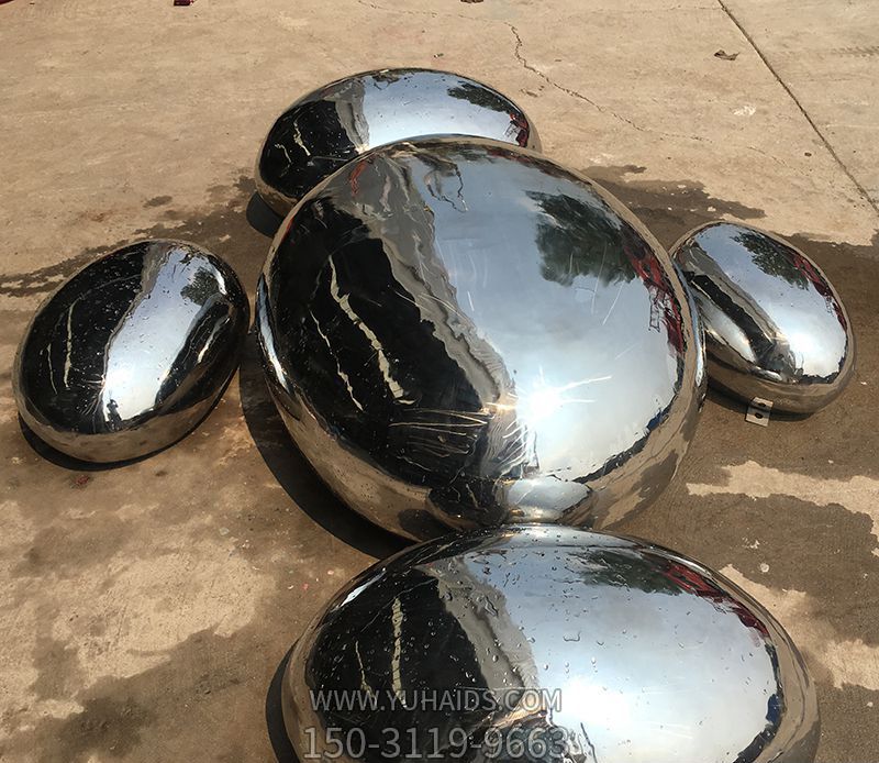 户外创意抽象不锈钢镜面大号鹅卵石博鱼网页版