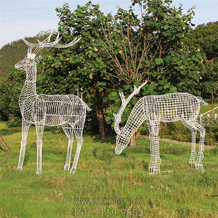 网格鹿，不锈钢铁艺梅花鹿博鱼网页版