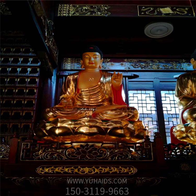 寺庙大型不锈钢喷金叩拜神佛三宝佛博鱼网页版