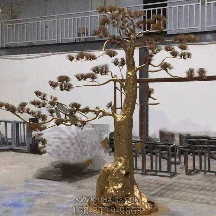 园林不锈钢喷金烤漆景观树摆件博鱼网页版