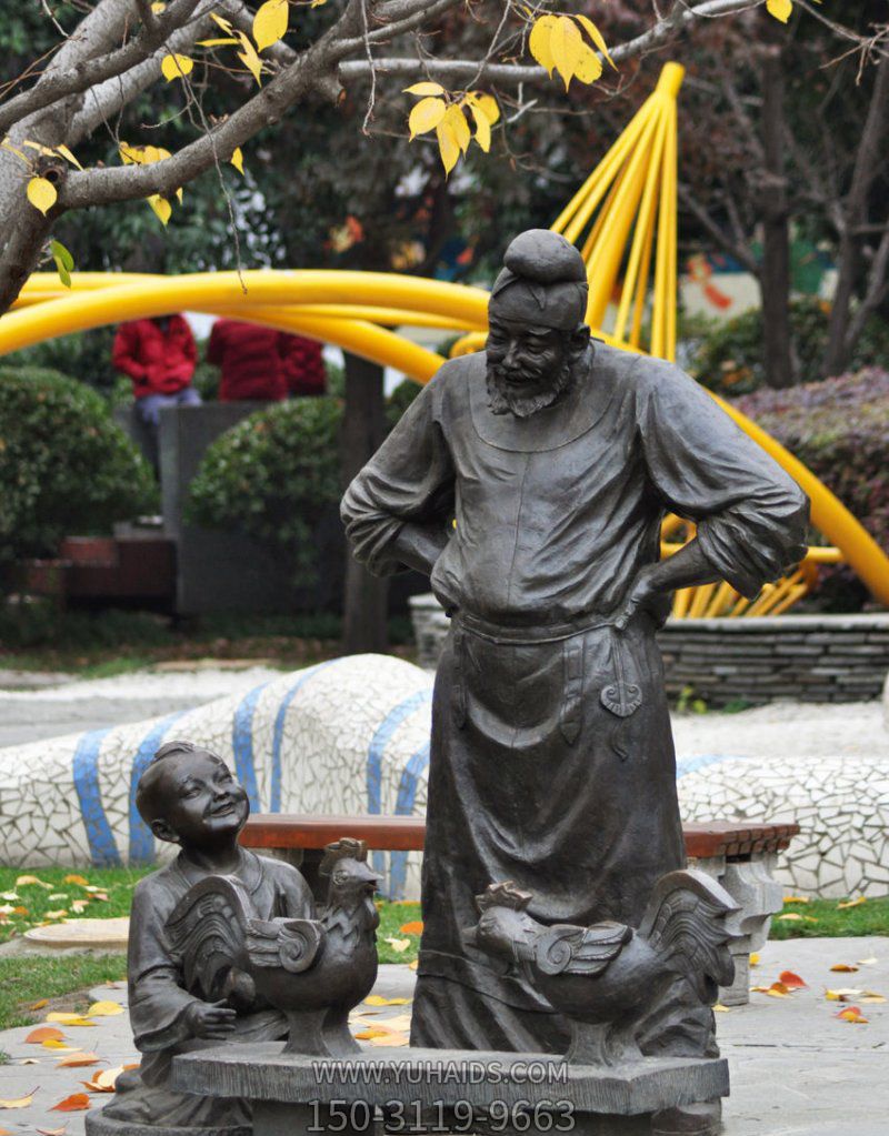 古代人物铜雕斗鸡博鱼网页版