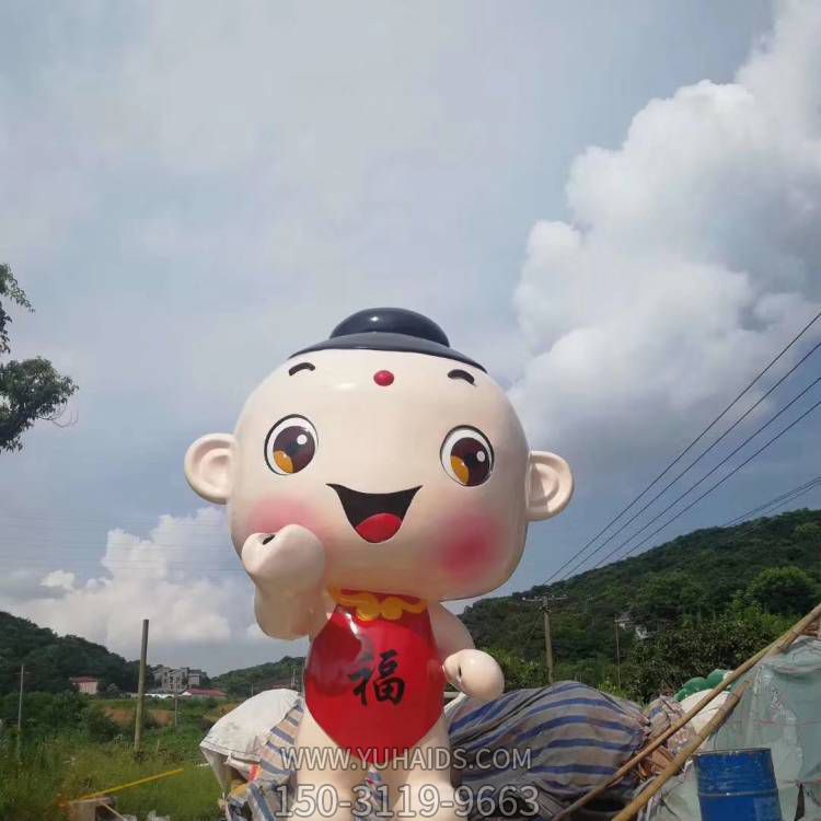 商场福娃美陈摆件卡通人物博鱼网页版 玻璃钢卡通博鱼网页版定制 