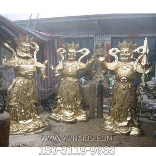 寺院庙宇摆放大型铸铜彩绘四大天王神像博鱼网页版