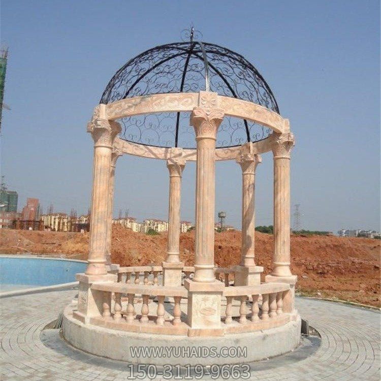 晚霞红大理石石雕景观欧式凉亭博鱼网页版