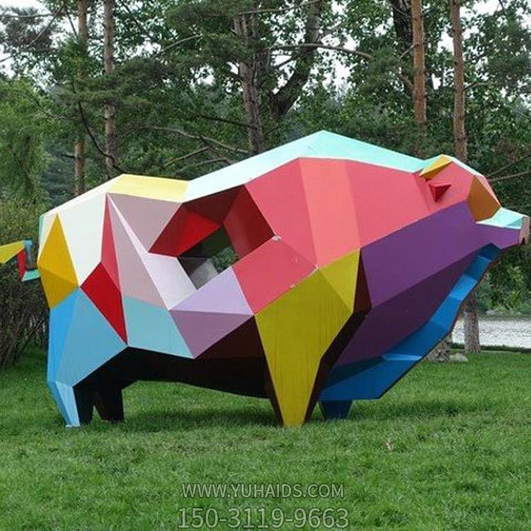 户外花园不锈钢彩绘几何抽象动物博鱼网页版