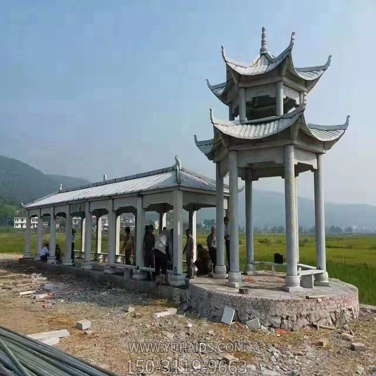 广场中式石博鱼网页版户外大型多层凉亭博鱼网页版