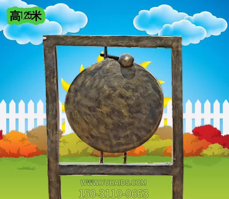 广场古代铜锣鼓乐器铜雕博鱼网页版