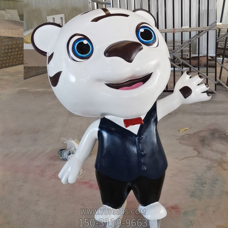 商场里摆放的 穿西装的玻璃钢卡通虎博鱼网页版