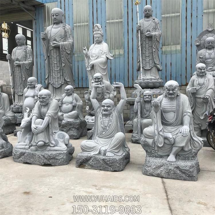 宗教寺庙大理石石雕十八罗汉博鱼网页版