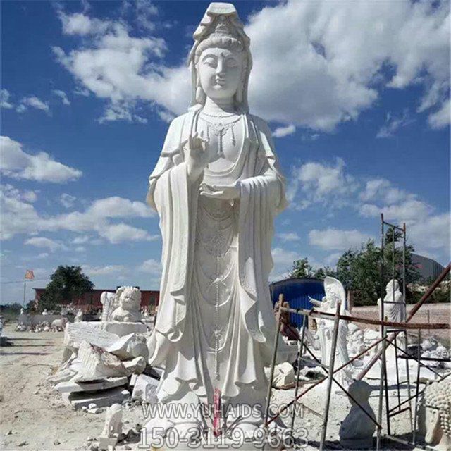 汉白玉大理石雕刻滴水观音菩萨 寺庙景区石观音博鱼网页版