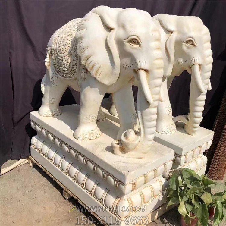 庭院别墅小区门口大型大理石石雕镇宅招财大象博鱼网页版