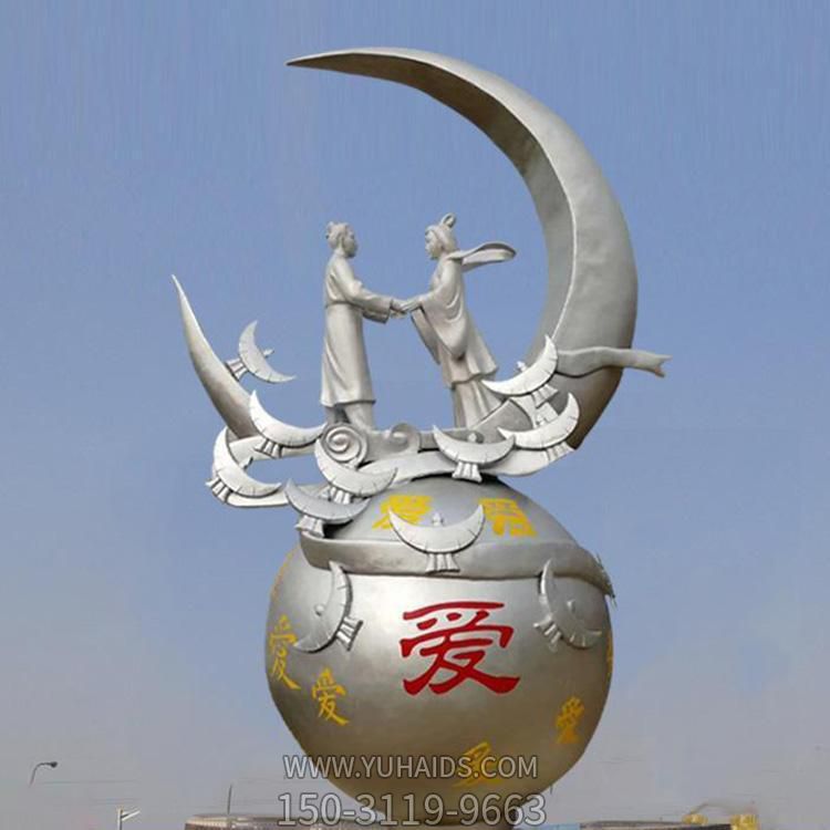 广场园林摆放不锈钢爱情主题人物雕像博鱼网页版