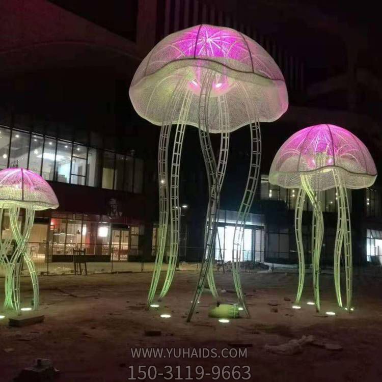 户外广场不锈钢发光亮化水母景观博鱼网页版