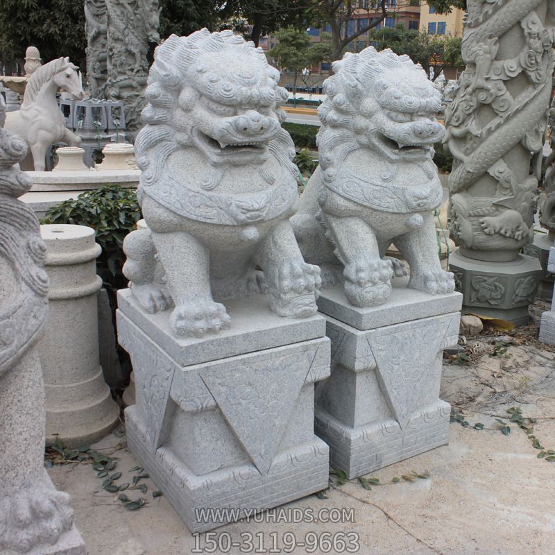 祠堂大理石石雕镇宅辟邪狮子博鱼网页版