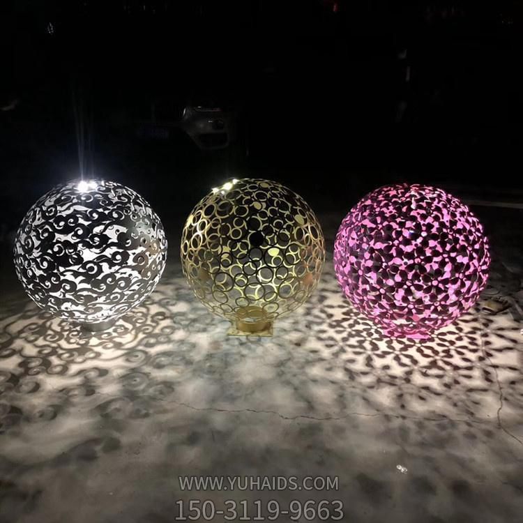 广场户外不锈钢镂空发光照明镂空球博鱼网页版
