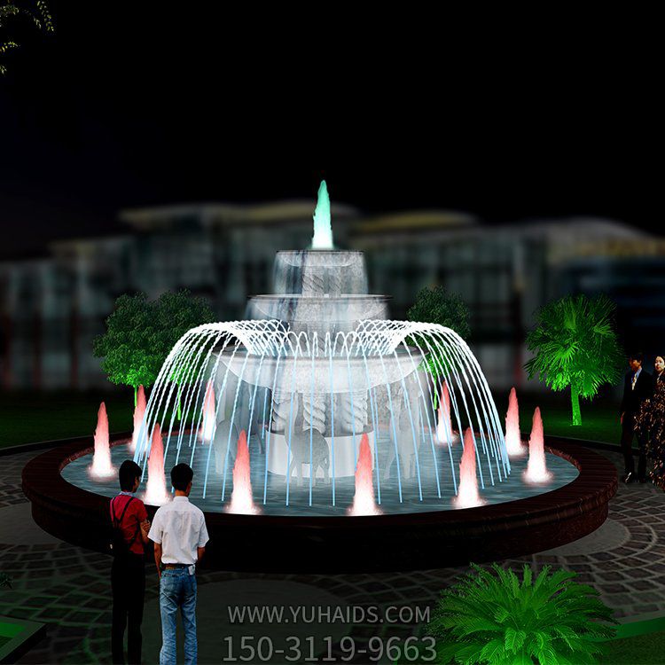 酒店庭院黄锈石鱼水池欧式流水喷泉摆件博鱼网页版