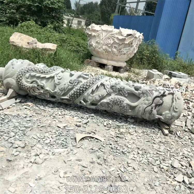 青石龙柱，高浮雕龙纹柱子博鱼网页版