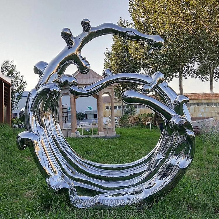 小区酒店户外不锈钢镜面浪花水景博鱼网页版