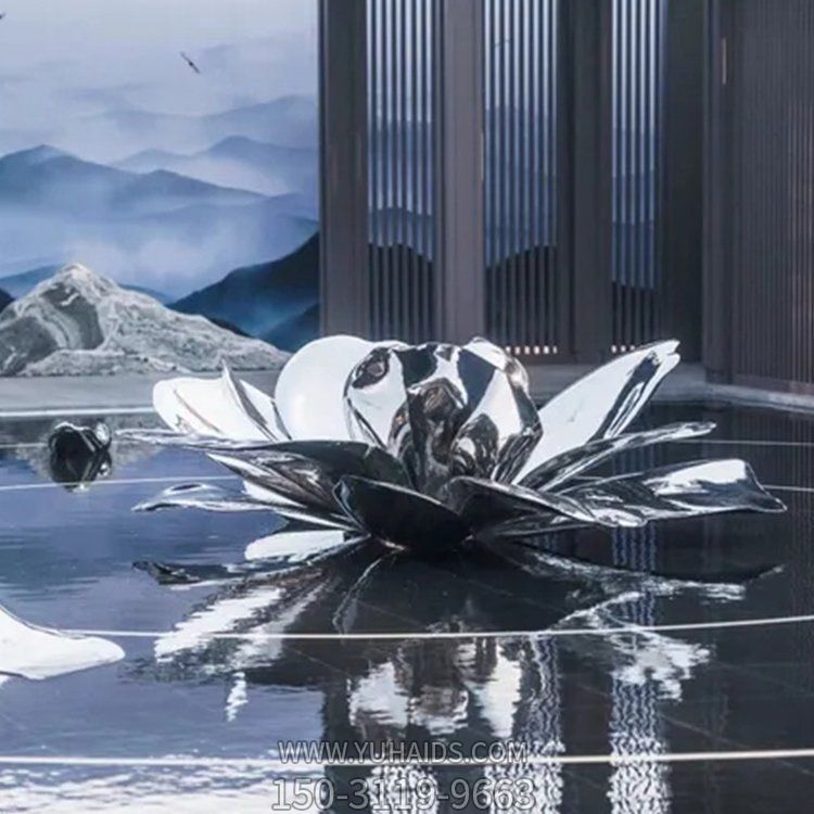 酒店会所不锈钢镜面【抛光】大型荷花水景观博鱼网页版