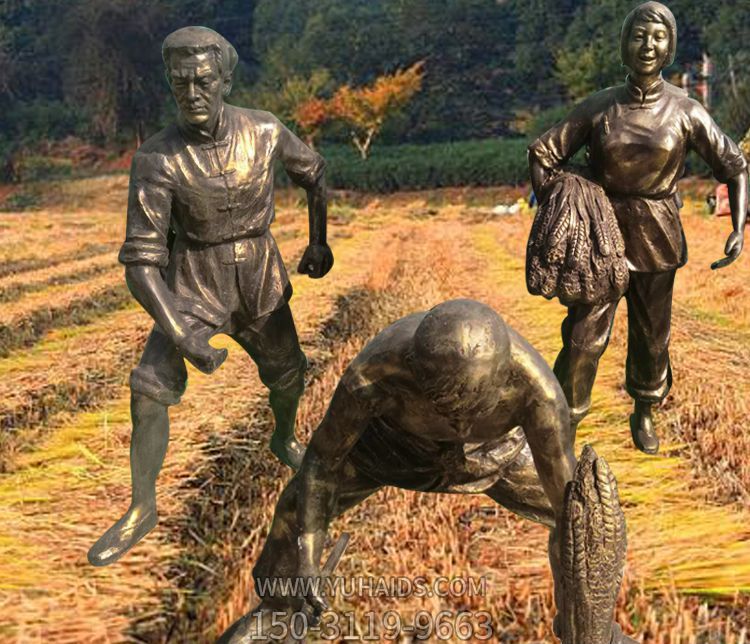 园林收稻米做农活的农耕系列人物铜雕博鱼网页版