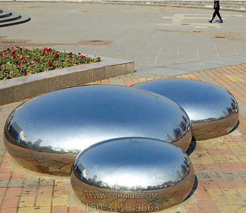 公园不锈钢大型三个鹅卵石博鱼网页版