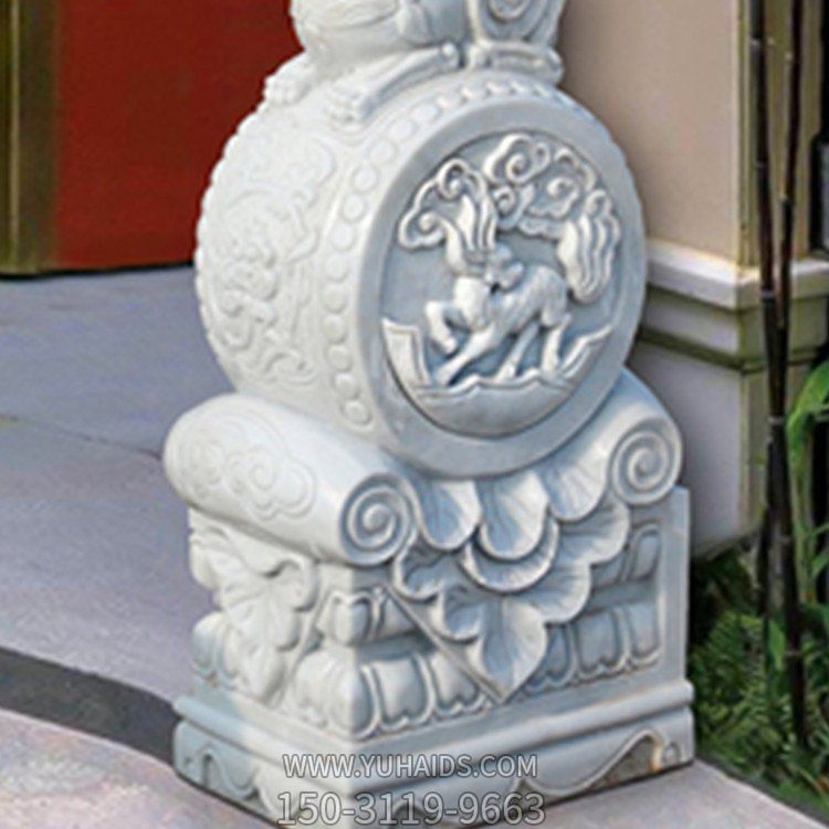 大理石石雕园林景观小象浮雕抱鼓石博鱼网页版