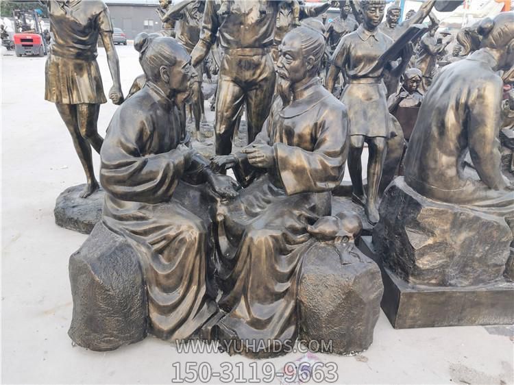 玻璃钢仿铜户外人物景观博鱼网页版