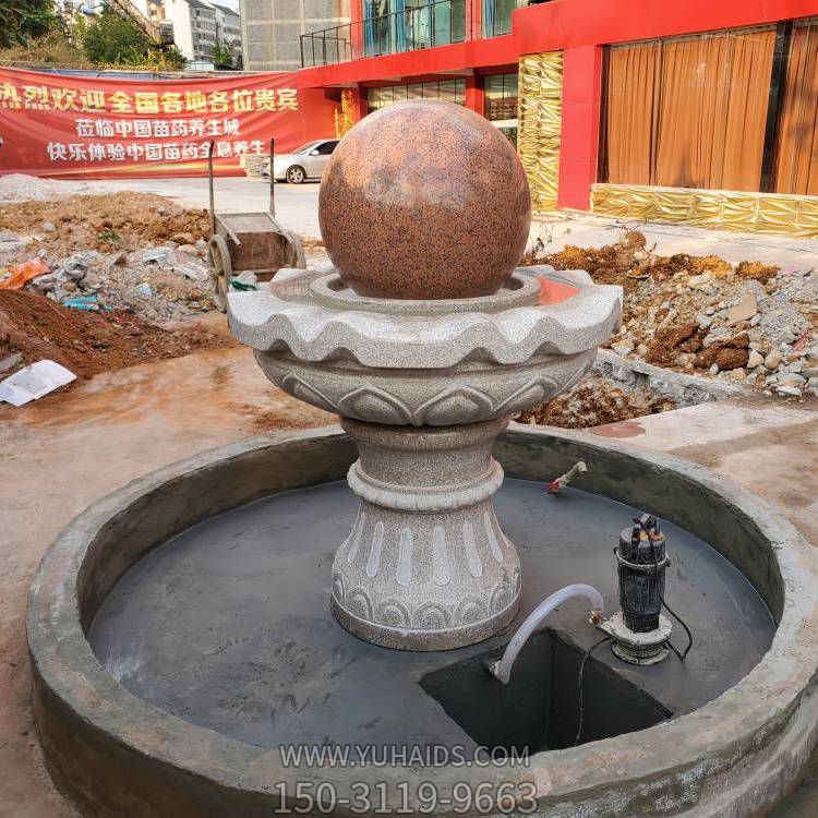 大理石石雕户外园林景观风水球喷泉博鱼网页版
