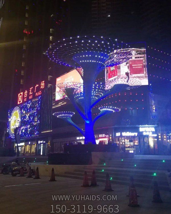 广场大型不锈钢镂空创意景观树摆件博鱼网页版