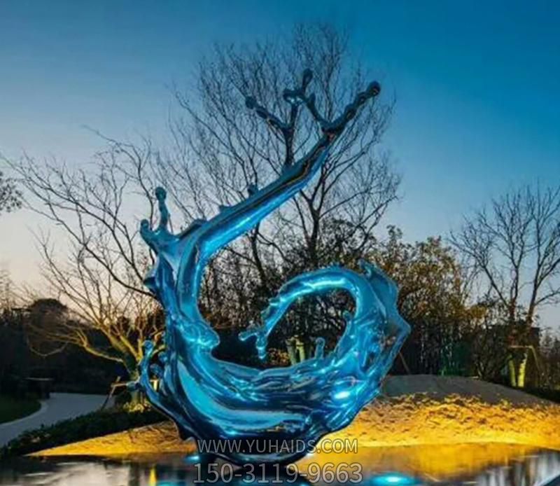 海边装饰一朵蓝色不锈钢海浪浪花博鱼网页版