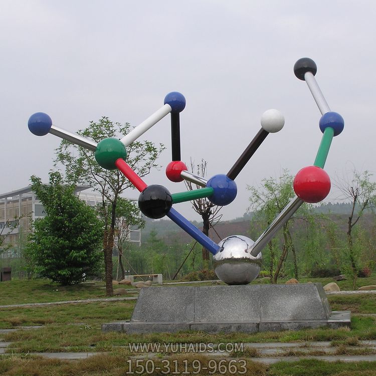 校园摆放创意不锈钢抽象原子概念景观博鱼网页版