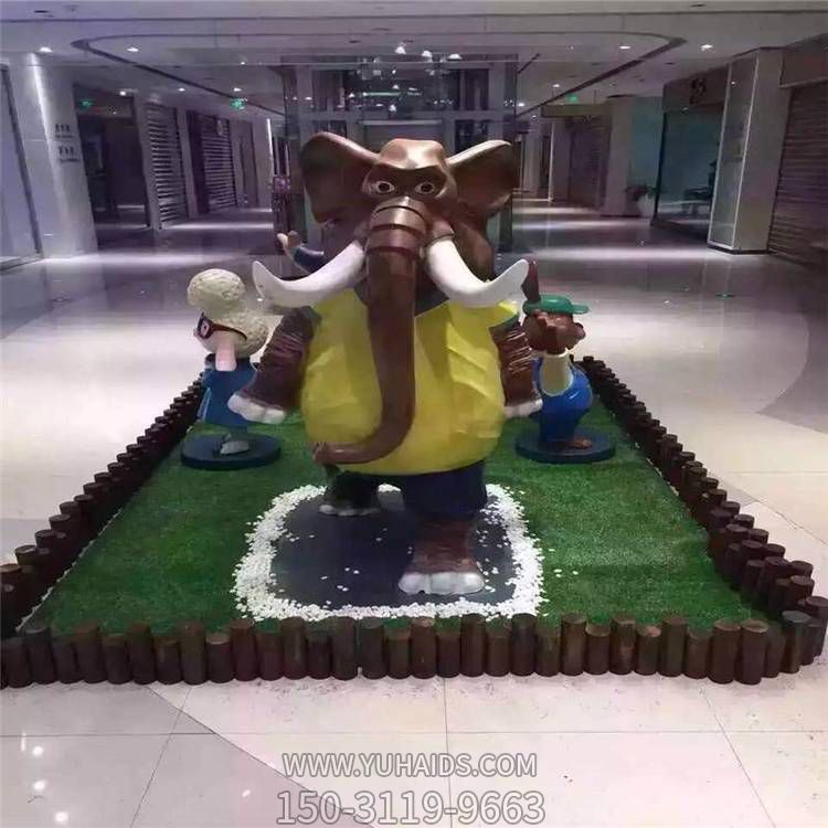 商场玻璃钢卡通美陈摆件大象博鱼网页版