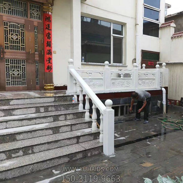 庭院楼梯装饰汉白玉雕刻罗马石柱栏杆扶手博鱼网页版