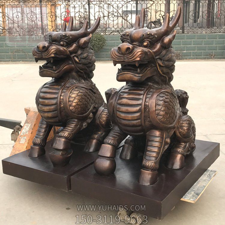 别墅小区玻璃钢仿铜神兽麒麟博鱼网页版